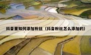 抖音里如何添加粉丝（抖音粉丝怎么添加的）
