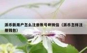 派币新用户怎么注册账号啊微信（派币怎样注册钱包）