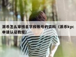 派币怎么审核名字和账号的资料（派币kyc申请认证教程）