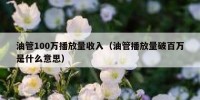 油管100万播放量收入（油管播放量破百万是什么意思）
