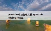 youtube收益在哪儿看（youtube如何获得收益）