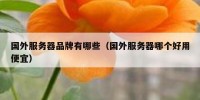 国外服务器品牌有哪些（国外服务器哪个好用便宜）