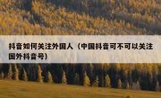 抖音如何关注外国人（中国抖音可不可以关注国外抖音号）