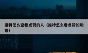 推特怎么查看点赞的人（推特怎么看点赞的动态）