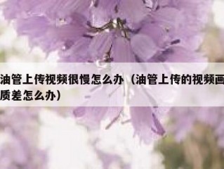 油管上传视频很慢怎么办（油管上传的视频画质差怎么办）