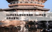 ins评论怎么带标签发送的（ins评论怎么样会置顶）