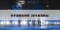 快手涨粉丝快吗（快手暴涨粉丝）