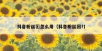 抖音粉丝团怎么用（抖音粉丝团?）