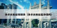 快手长粉丝特别快（快手长粉丝能挣钱吗）