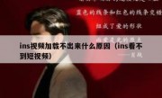 ins视频加载不出来什么原因（ins看不到短视频）