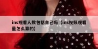 ins观看人数包括自己吗（ins视频观看量怎么算的）