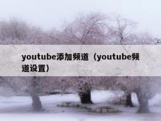 youtube添加频道（youtube频道设置）