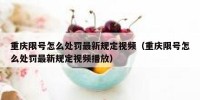 重庆限号怎么处罚最新规定视频（重庆限号怎么处罚最新规定视频播放）