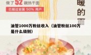 油管1000万粉丝收入（油管粉丝100万是什么级别）