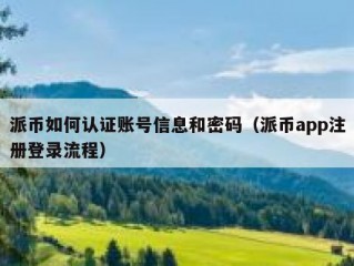 派币如何认证账号信息和密码（派币app注册登录流程）