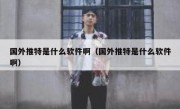 国外推特是什么软件啊（国外推特是什么软件啊）