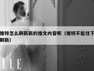 推特怎么刷新新的推文内容呢（推特不能往下刷新）