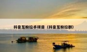 抖音互粉拉手项目（抖音互粉拉群）