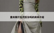 重庆限行处罚扣分吗的简单介绍