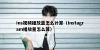 ins视频播放量怎么计算（instagram播放量怎么算）