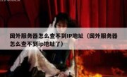 国外服务器怎么查不到IP地址（国外服务器怎么查不到ip地址了）