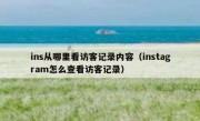 ins从哪里看访客记录内容（instagram怎么查看访客记录）