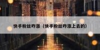 快手粉丝咋涨（快手粉丝咋涨上去的）