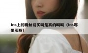 ins上的粉丝能买吗是真的吗吗（ins哪里买粉）