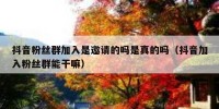 抖音粉丝群加入是邀请的吗是真的吗（抖音加入粉丝群能干嘛）