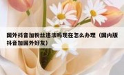 国外抖音加粉丝违法吗现在怎么办理（国内版抖音加国外好友）