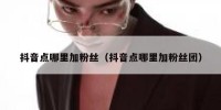 抖音点哪里加粉丝（抖音点哪里加粉丝团）