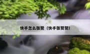 快手怎么张赞（快手张赞赞）