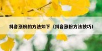 抖音涨粉的方法如下（抖音涨粉方法技巧）