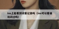 ins上能看到访客记录吗（ins可以看谁访问过吗）