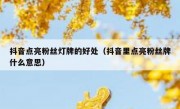 抖音点亮粉丝灯牌的好处（抖音里点亮粉丝牌什么意思）