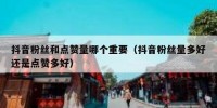 抖音粉丝和点赞量哪个重要（抖音粉丝量多好还是点赞多好）