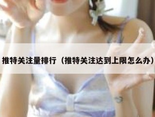 推特关注量排行（推特关注达到上限怎么办）