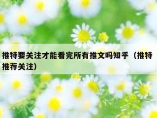 推特要关注才能看完所有推文吗知乎（推特 推荐关注）