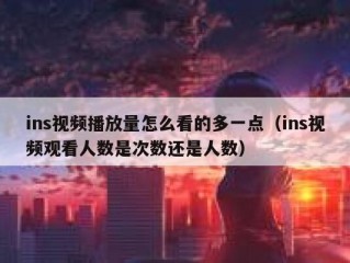 ins视频播放量怎么看的多一点（ins视频观看人数是次数还是人数）