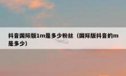 抖音国际版1m是多少粉丝（国际版抖音的m是多少）