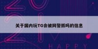 关于国内玩TG会被网警抓吗的信息