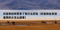 抖音粉丝和赞多了有什么好处（抖音粉丝多但是赞的少怎么回事）