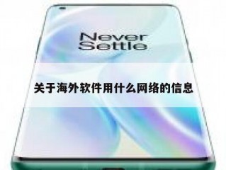 关于海外软件用什么网络的信息