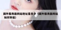 国外服务器网站地址是多少（国外服务器网站 如何举报）