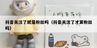 抖音关注了就是粉丝吗（抖音关注了才算粉丝吗）