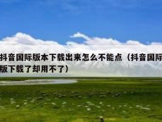 抖音国际版本下载出来怎么不能点（抖音国际版下载了却用不了）