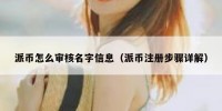 派币怎么审核名字信息（派币注册步骤详解）