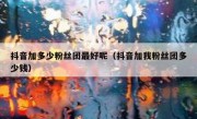 抖音加多少粉丝团最好呢（抖音加我粉丝团多少钱）