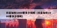 抖音加粉1000要多少钱呢（抖音加粉1000要多少钱呢）