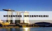如何注册海外域名（如何注册海外域名商标）